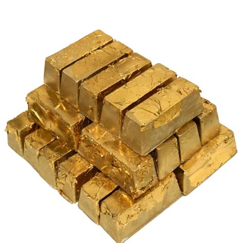 A gold bar can also be referred to as bullion or an ingot. These bars are produced from metallic gold by a bar producer that meets the conditions of manufacture. Large bars are made by pouring molten metal into molds known as ingots. Smaller bars, like the 1 ounce gold bar, can be minted or stamped from rolled sheets. 